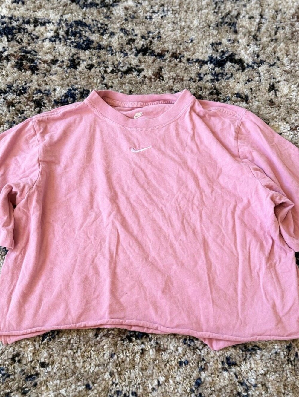 Nike Pink Loose Fit Swoosh Tee Shirt XS